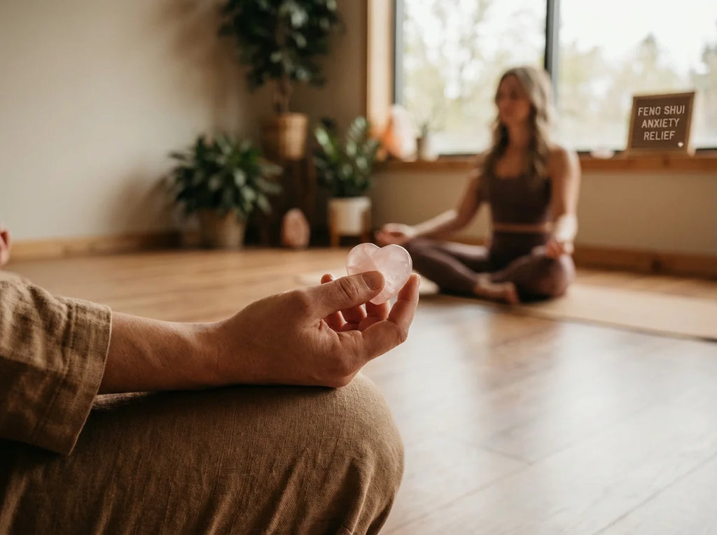 Crystal Pocket Heart Stone - Hand Hold Meditation Scene