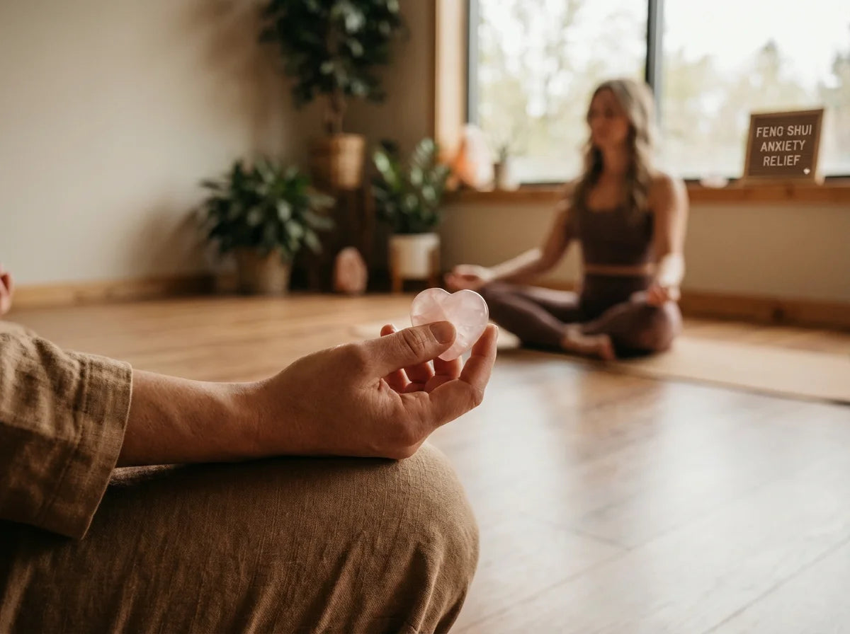 Crystal Pocket Heart Stone - Hand Hold Meditation Scene