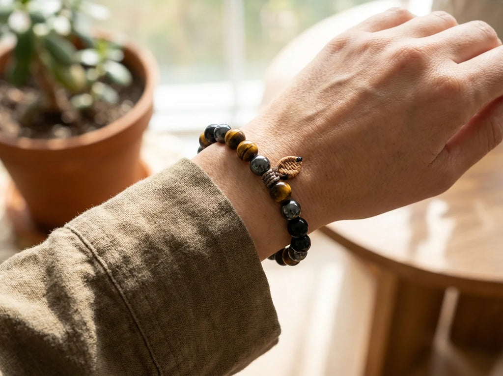Feng Shui Protection Crystal Bracelet - Natural Light Wrist Shot