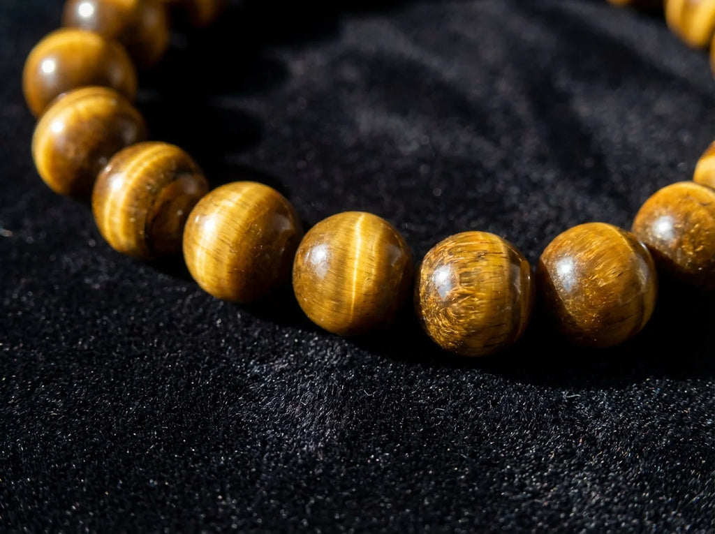 Tiger Eye Necklace - Chatoyancy Cat Eye Silk Effect Detail