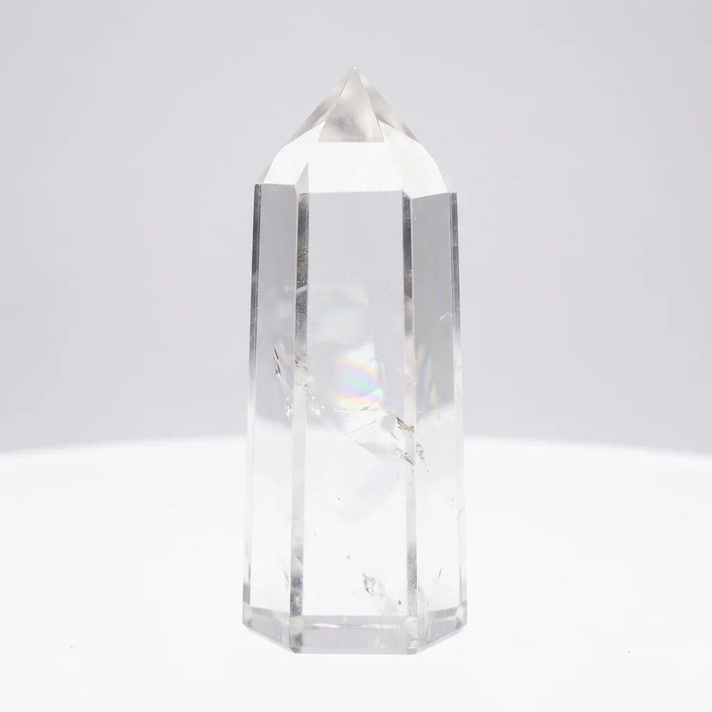 Clear Quartz Crystal Tower - Transparent Light Refraction