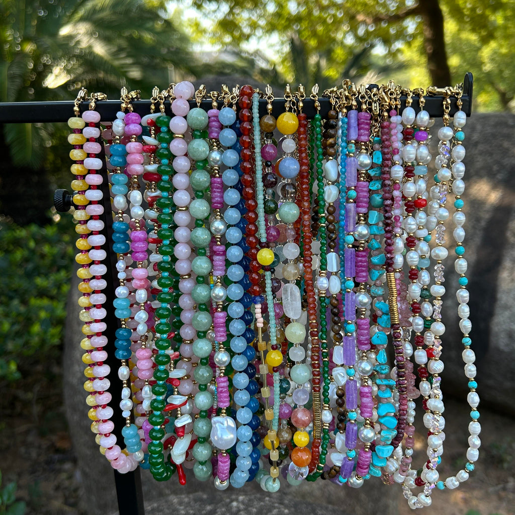 Natural Agate Five Elements Beaded Necklace