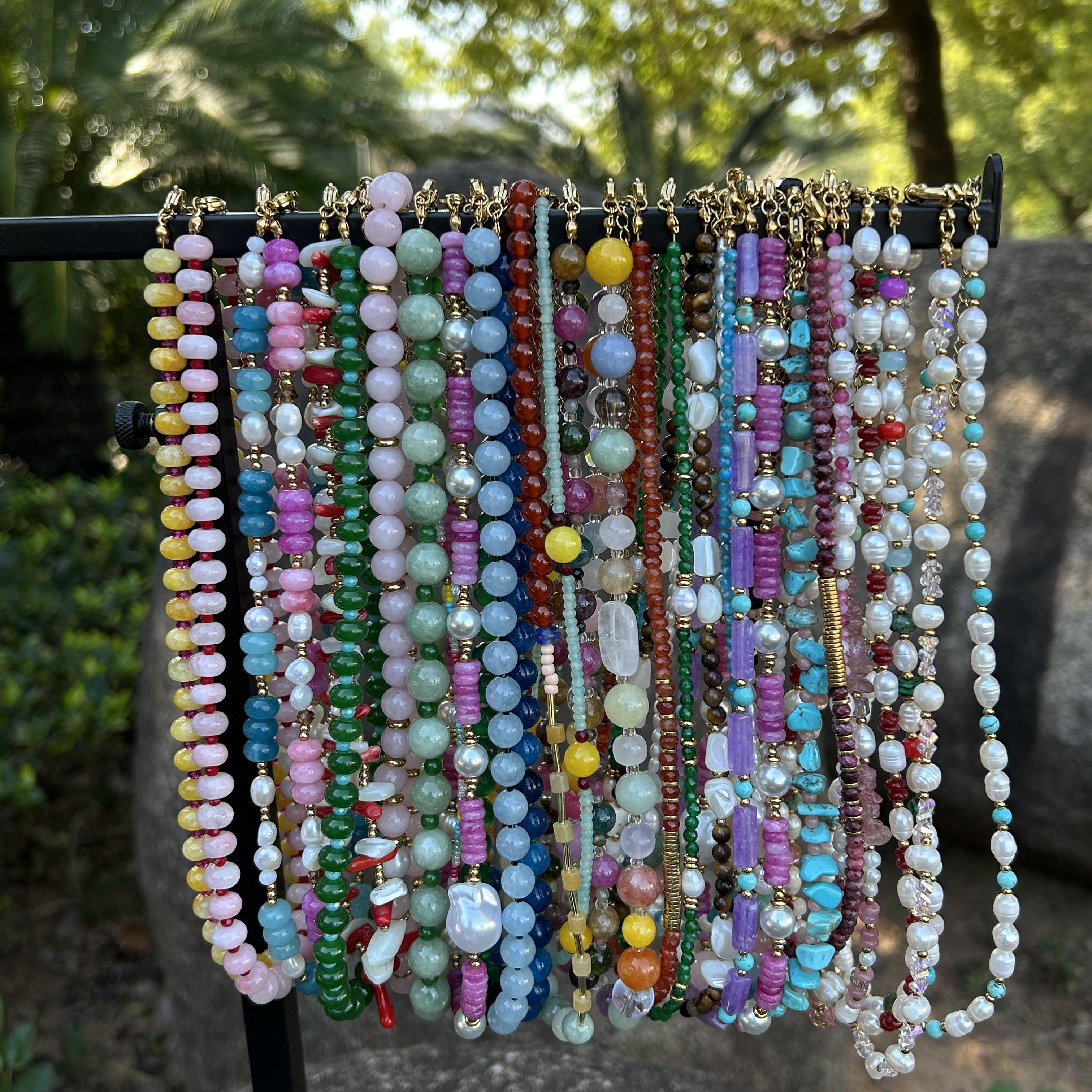 Natural Agate Five Elements Beaded Necklace