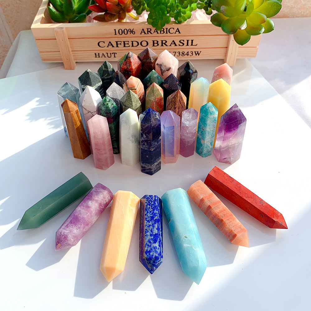 Natural Amethyst Crystal Obelisk Tower