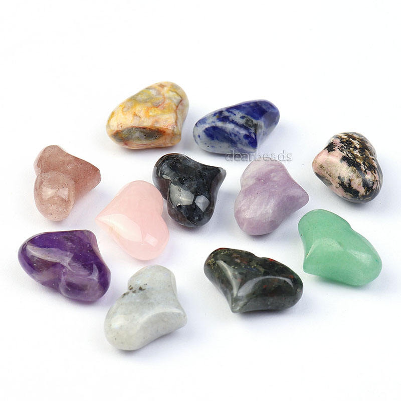 Feng Shui Crystal Heart Stones Set 15pcs