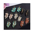 Natural Gemstone Healing Crystal Dangle Earrings