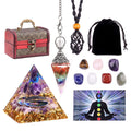 Premium Feng Shui Crystal Set with Pyramid and Pendulum