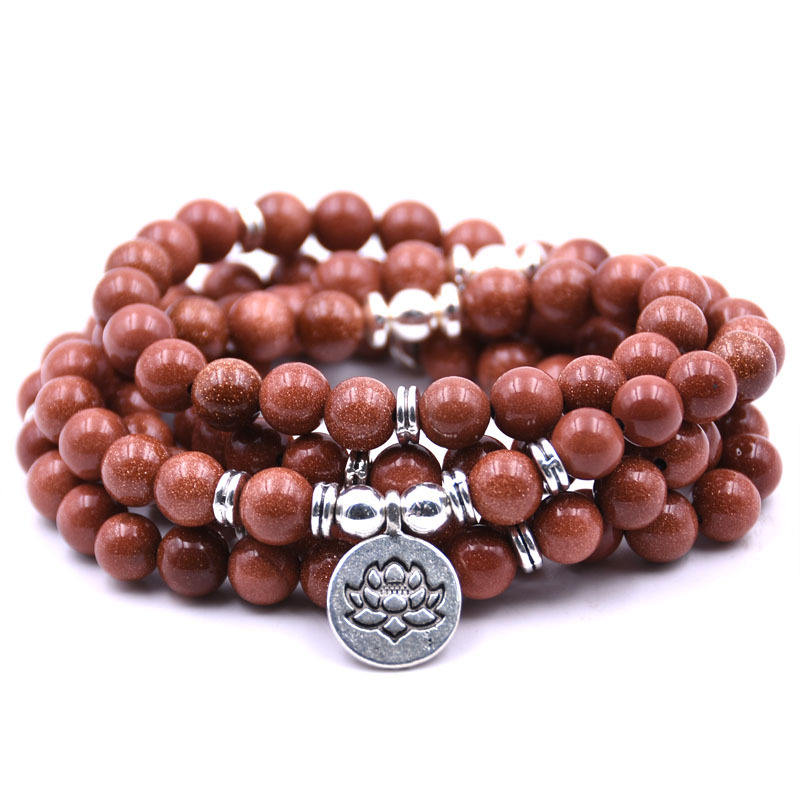 108 Mala Beads Necklace Natural Gemstone